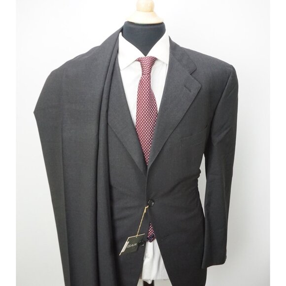Isaia Patrizio Gray Wool 2 Pc Suit Jacket Pants Sz 44R Brand New - Picture 4 of 11
